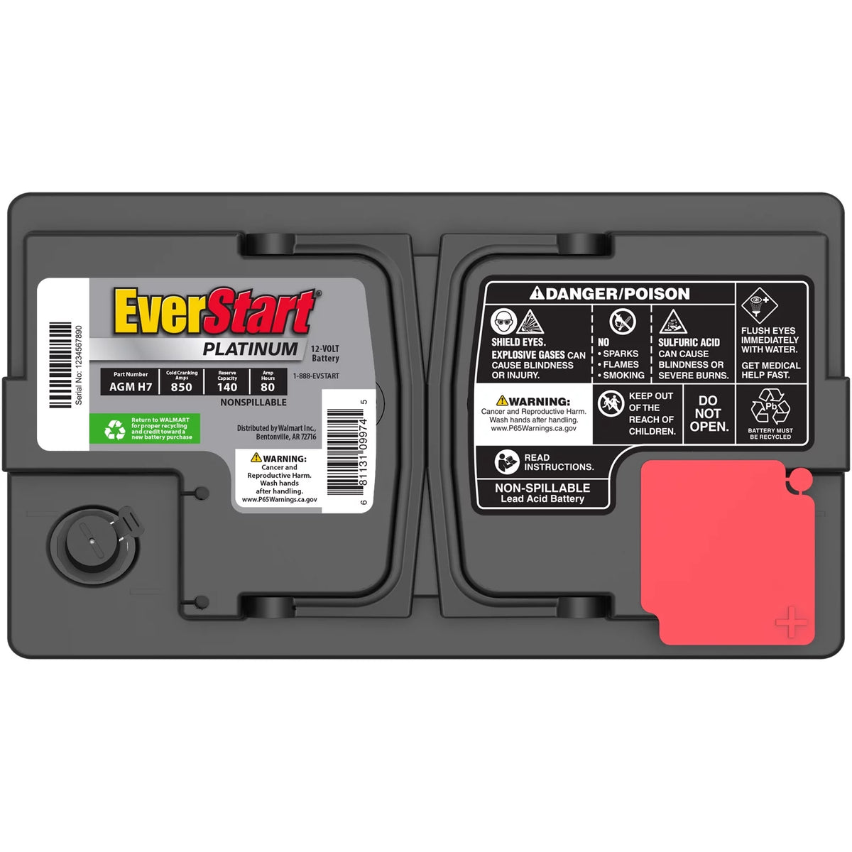 AGM Automotive Battery Group Size H7 12 Volt 800 CCA E953