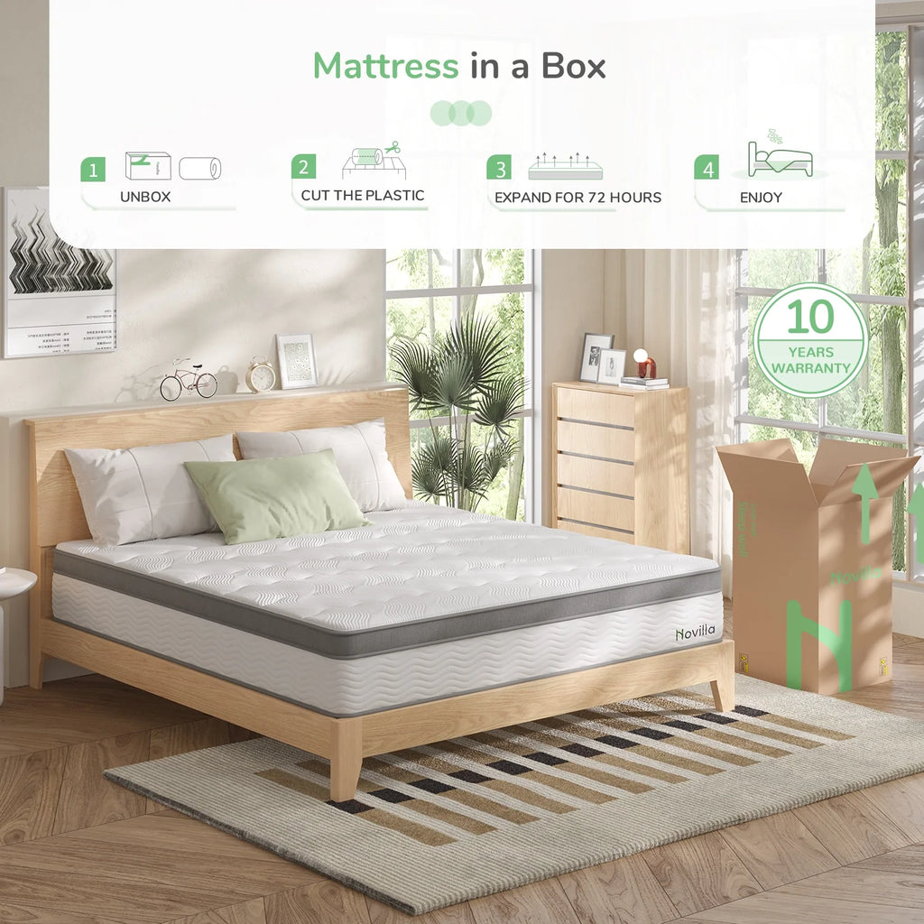 Queen Size Memory Foam Pocket Spring Hybrid Mattress X890