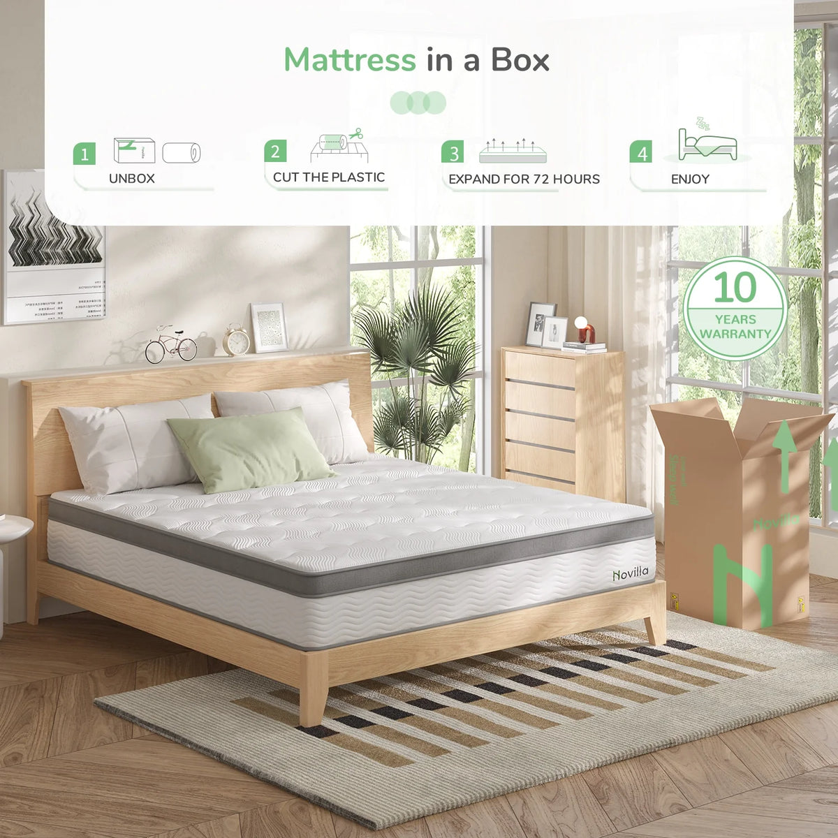 Queen Size Memory Foam Pocket Spring Hybrid Mattress X890