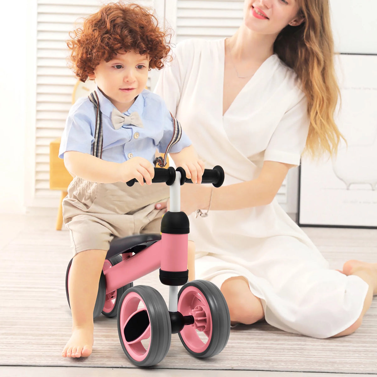 Pink 4 Wheels Baby Balance Bike S5197
