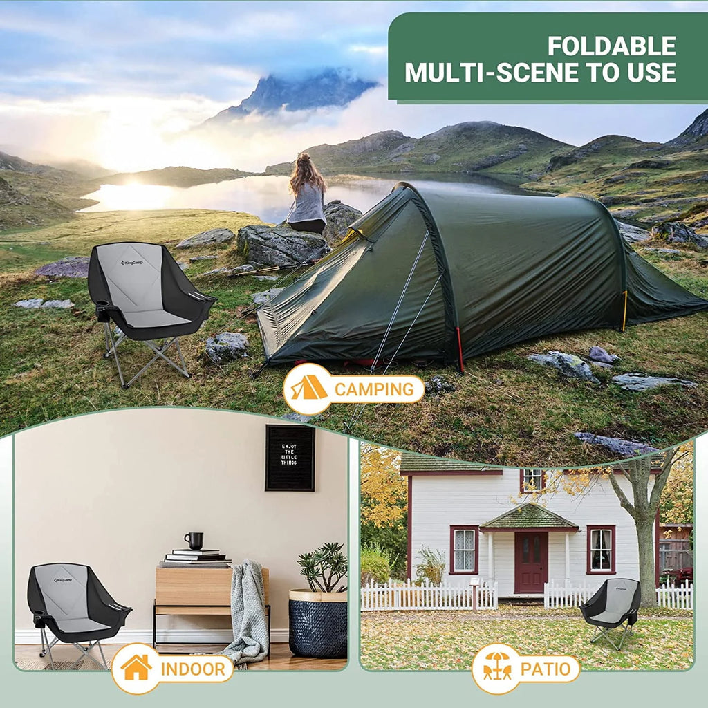 Oversized Folding Camping Chair Black G351091