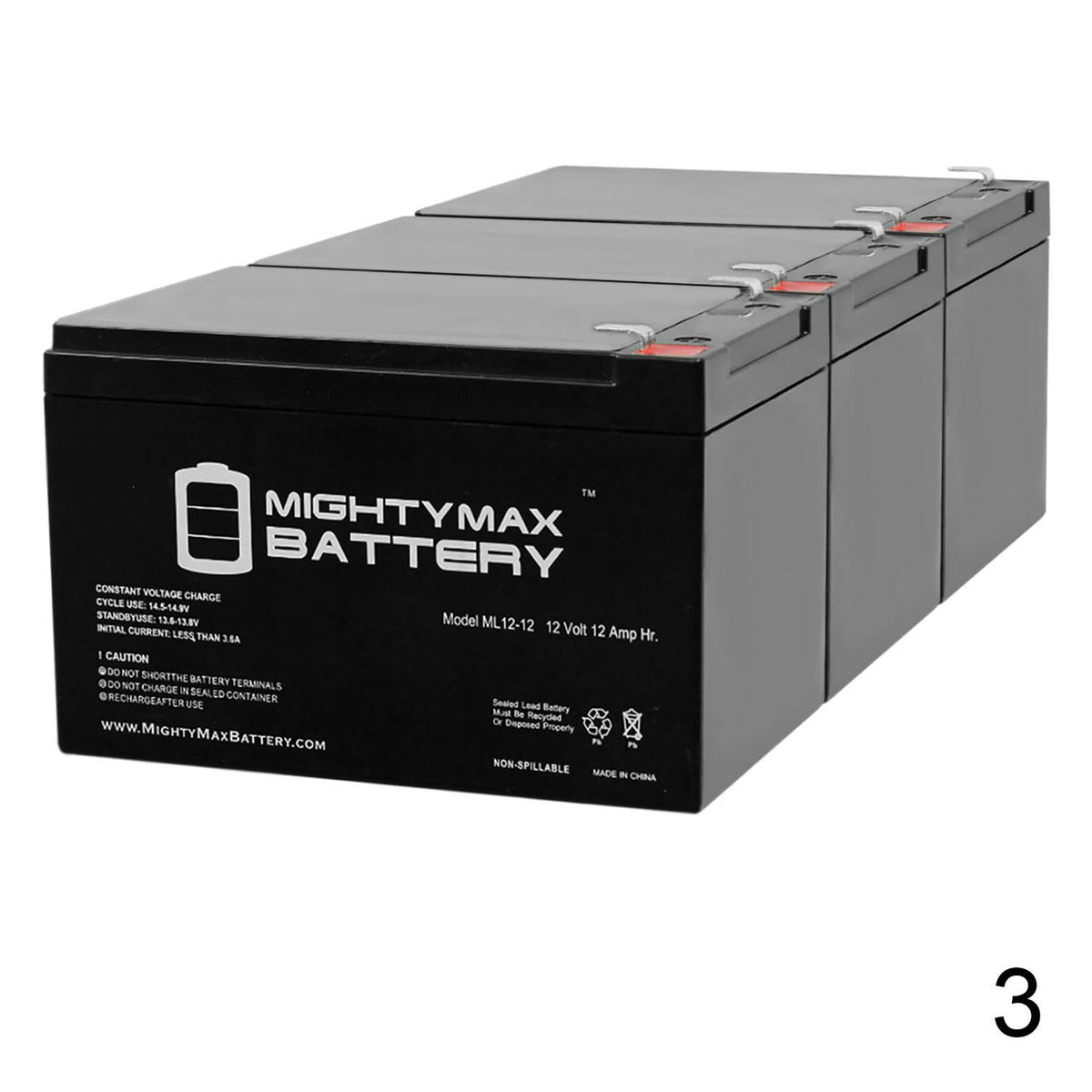12V 12Ah Battery 3 Pack D85293