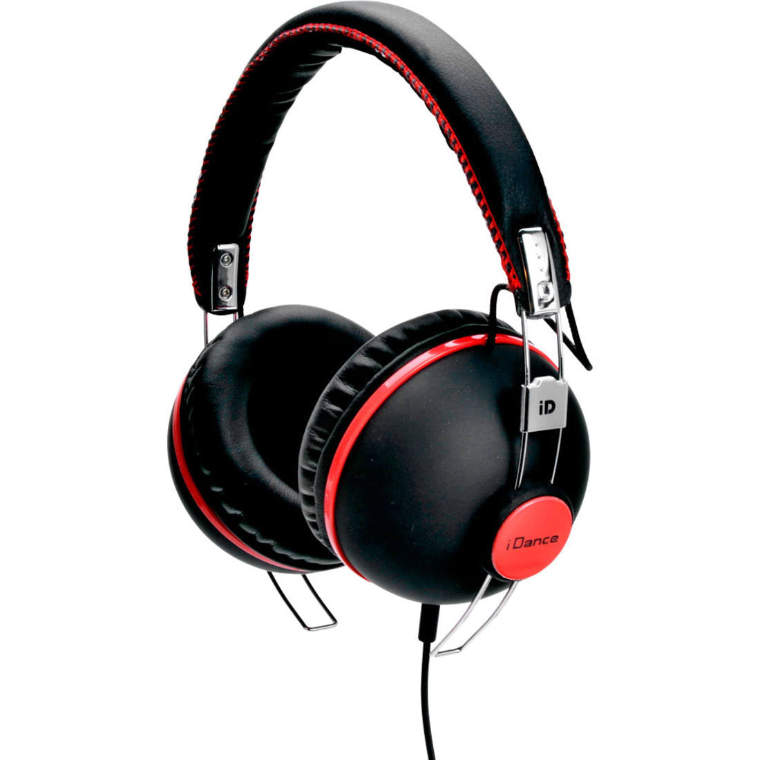 Black Red Headphones with Inline Mic O2431