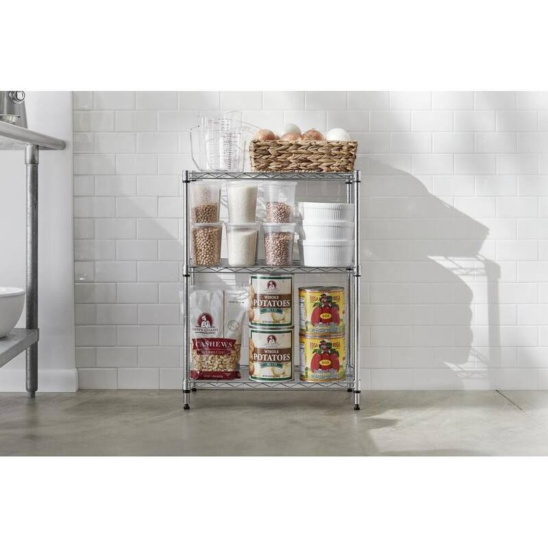3-Tier Steel Wire Shelving Unit I55347