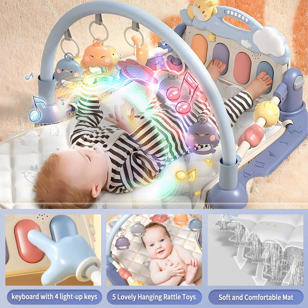 Purple Baby Gym Mat with Side Rails and Toys K49680