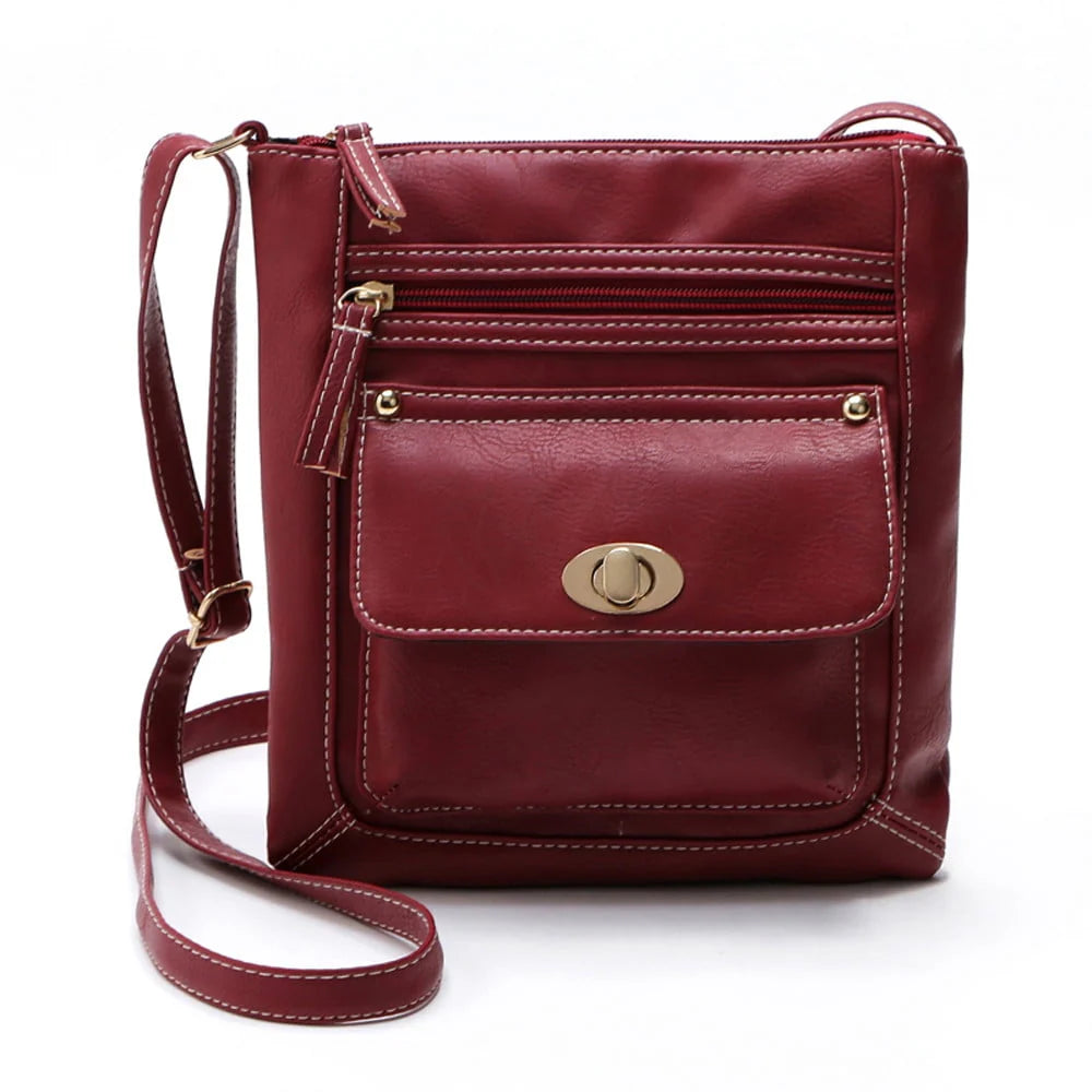 Black Leather Crossbody Satchel Bag B465254