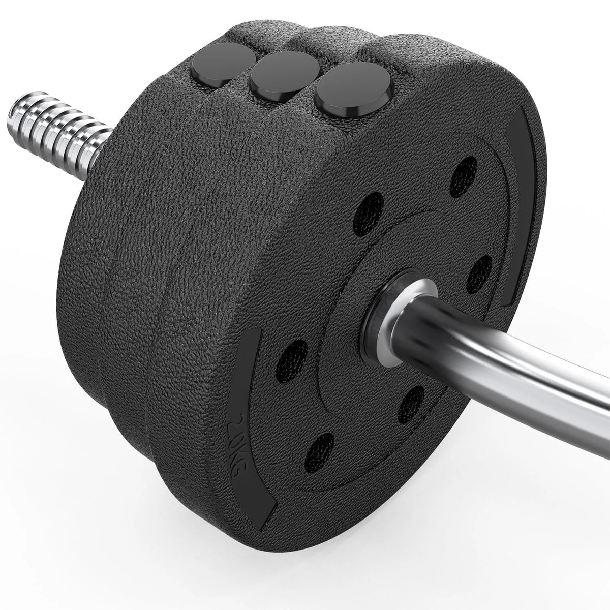 2 in 1 Adjustable Dumbbell Set with Connecting Rod Black S69665