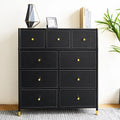 9 Drawer Fabric Dresser with Wood Top C78721