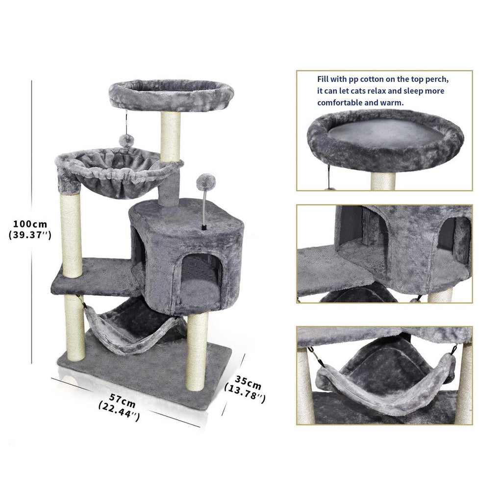 Cat Tree with Cat Condo and Hammock F6253