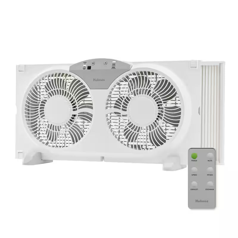 White 3-Speed Digital Window Fan with Remote Control Y6741