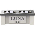 Personalized Elevated Dog Bowl Stand with Internal Storage N568