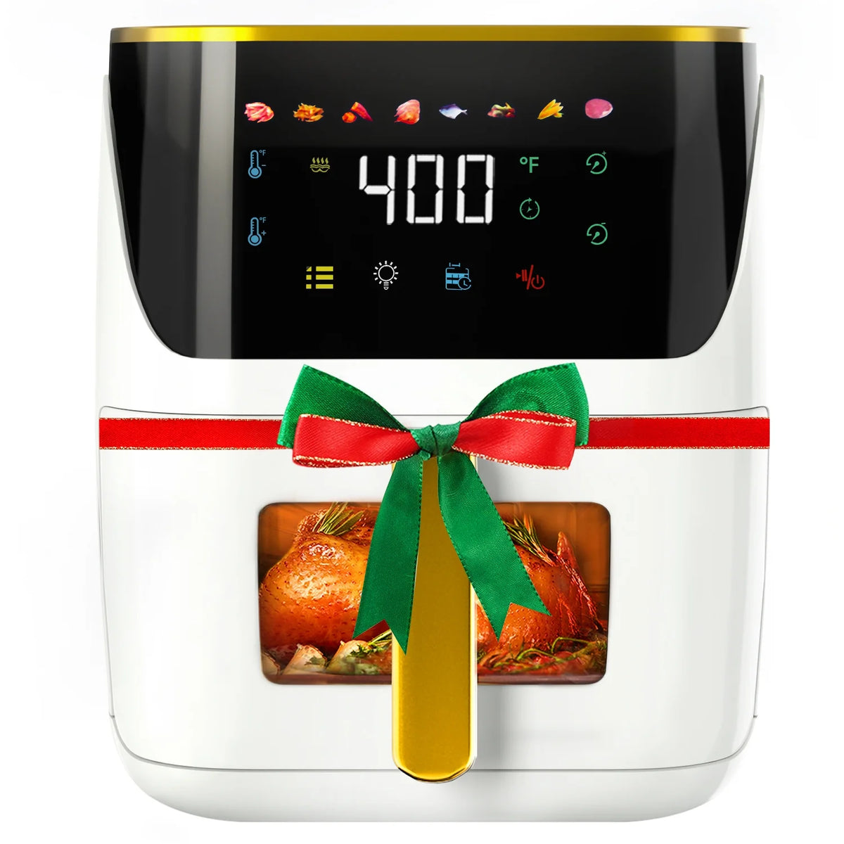 Air Fryer Large 8.5 QT White 8 in 1 Touch Screen Visible Window 1750W U1884