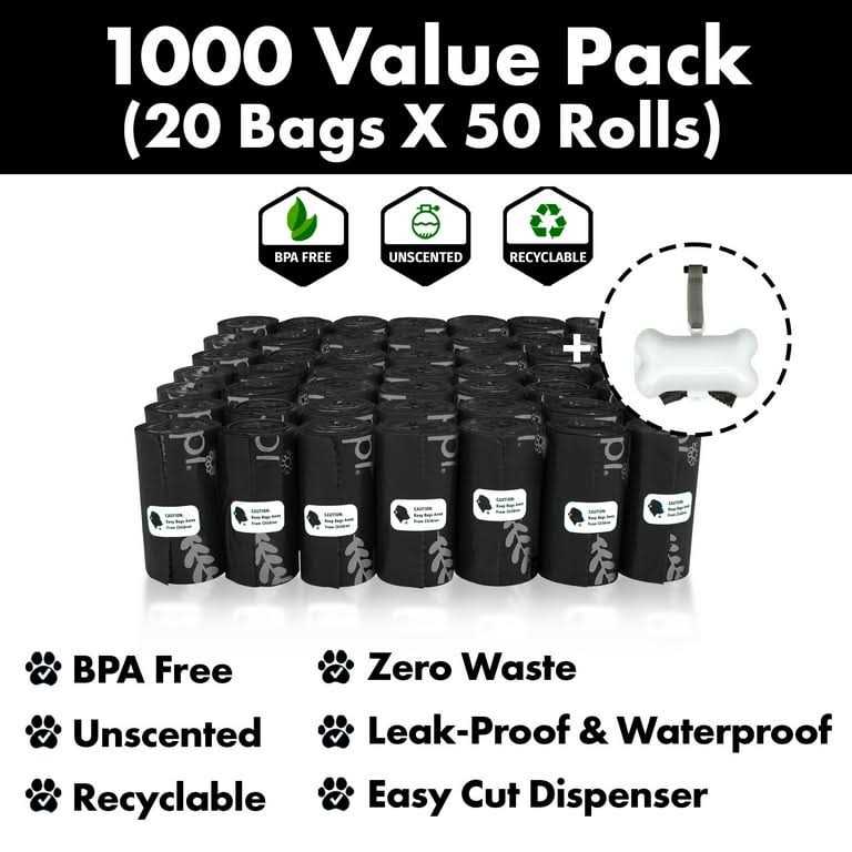 Dog Poop Waste Bags with Dispenser and Leash Tie N61957