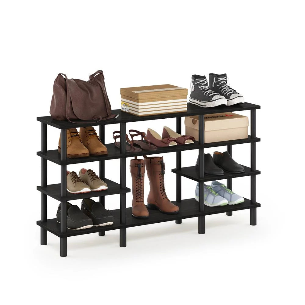 4-Tier Espresso Black TV Stand L89837