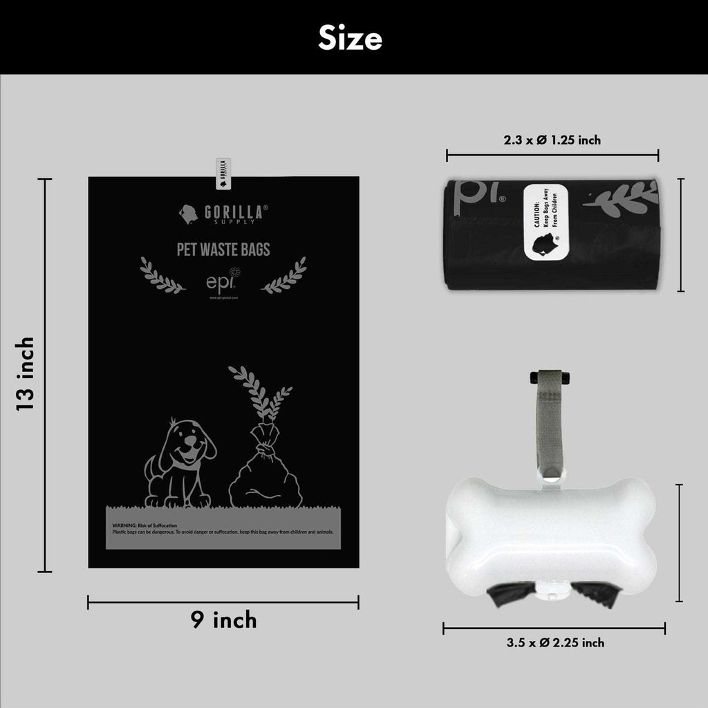 Dog Poop Waste Bags with Dispenser and Leash Tie N61957