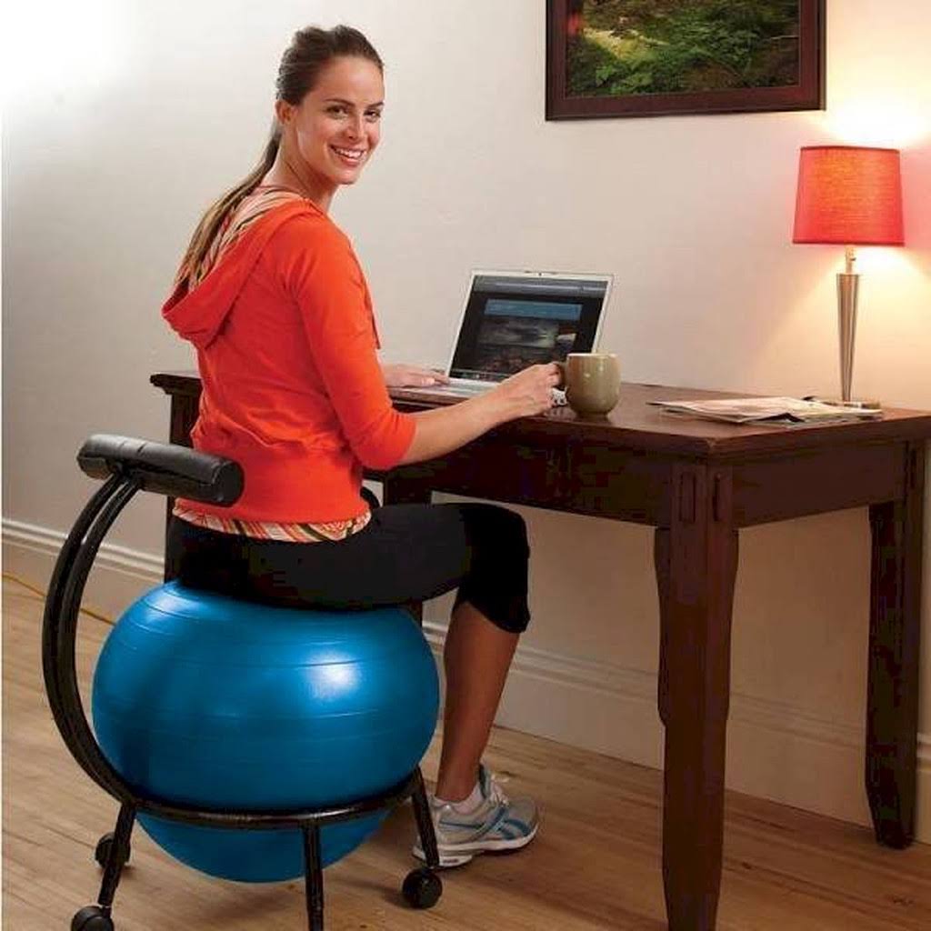 Black Yoga Balance Ball Chair F5650