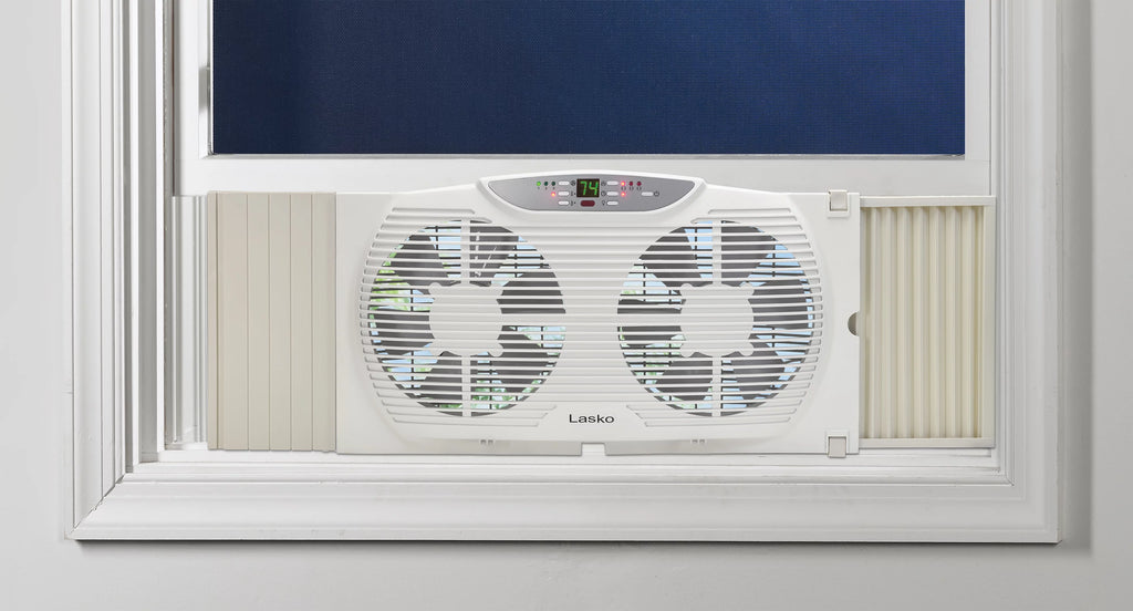 3-Speed Reversible Twin Window Fan with Remote R148