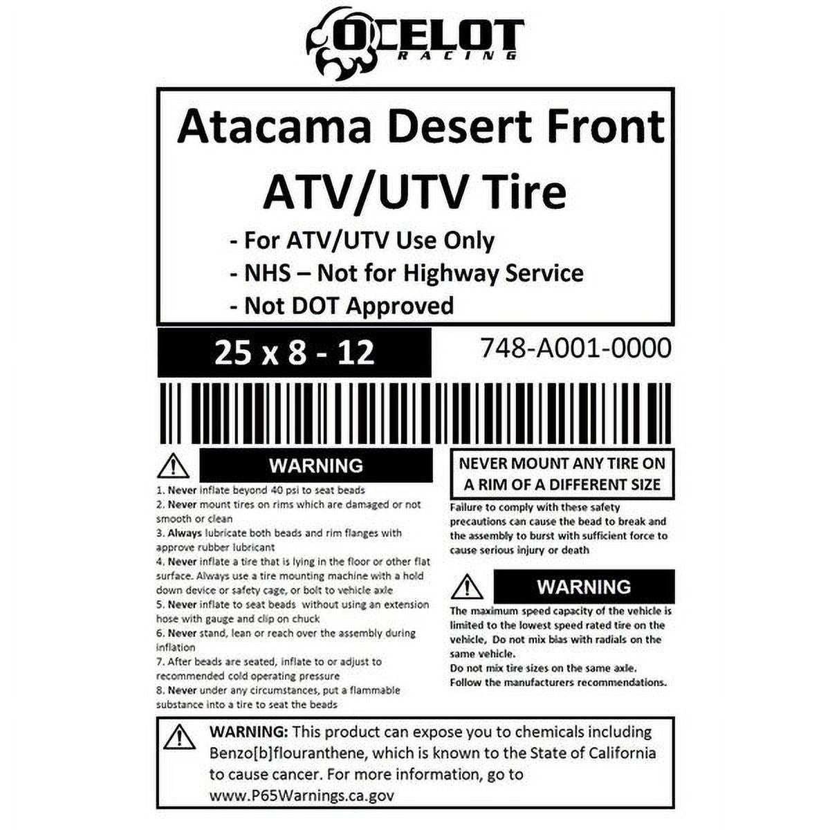 12 Ocelot Atacama Desert ATV/UTV Tire B7226