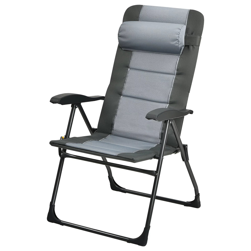 4 PCS Gray Patio Folding Chair Ottoman Set E141125