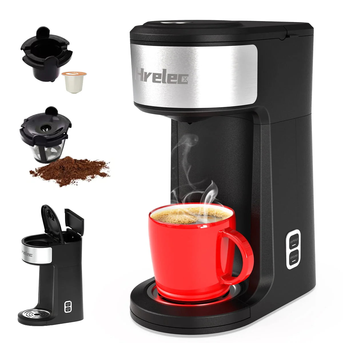 2-Way Single Serve Coffee Maker with 8-14 oz Brew Size M482429