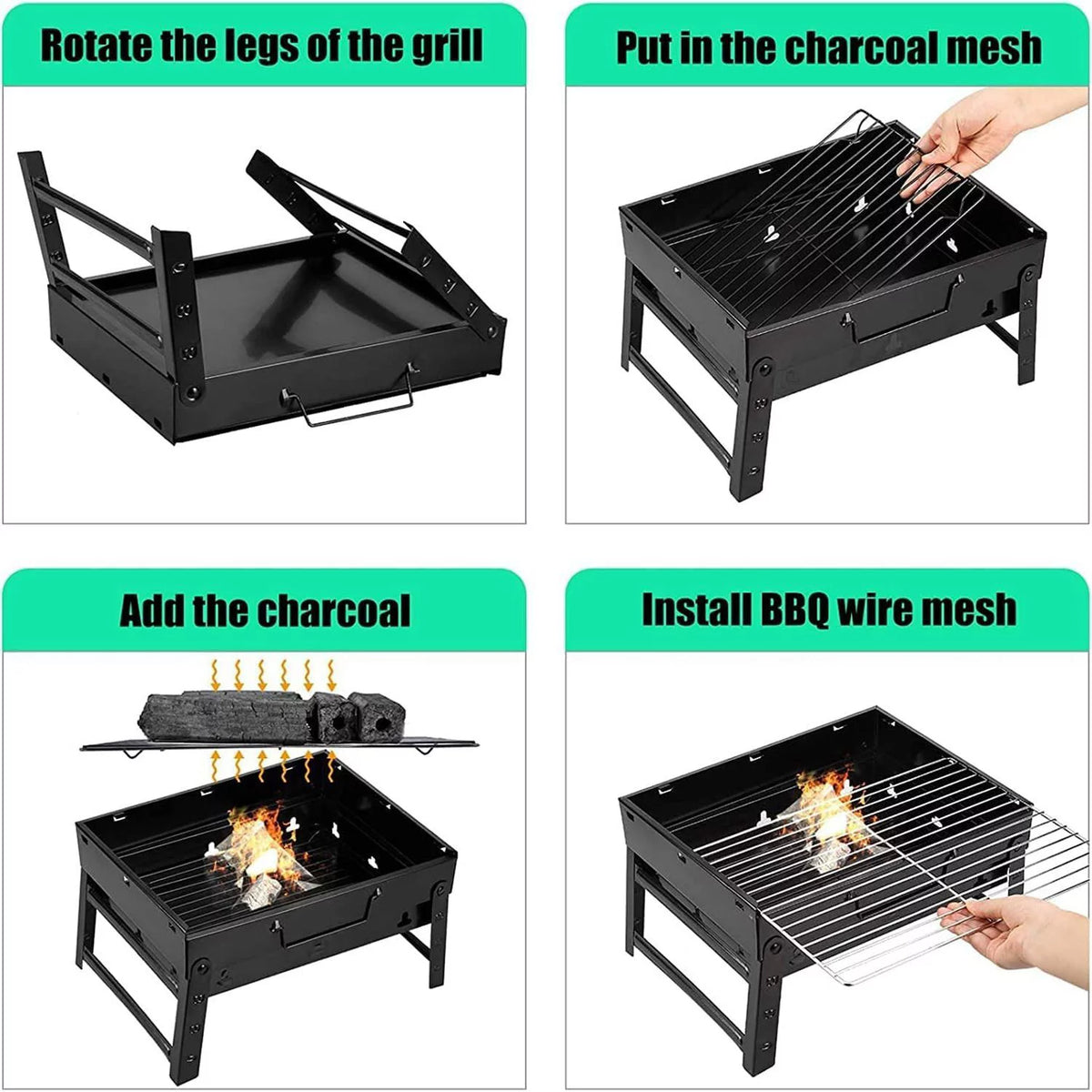 Charcoal Portable Folding BBQ Grill H858