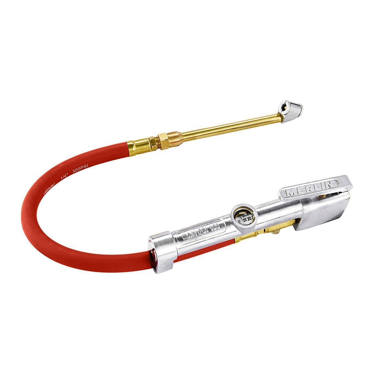 Dual-Head Angle Chuck Inflator with Inline Gauge T278358