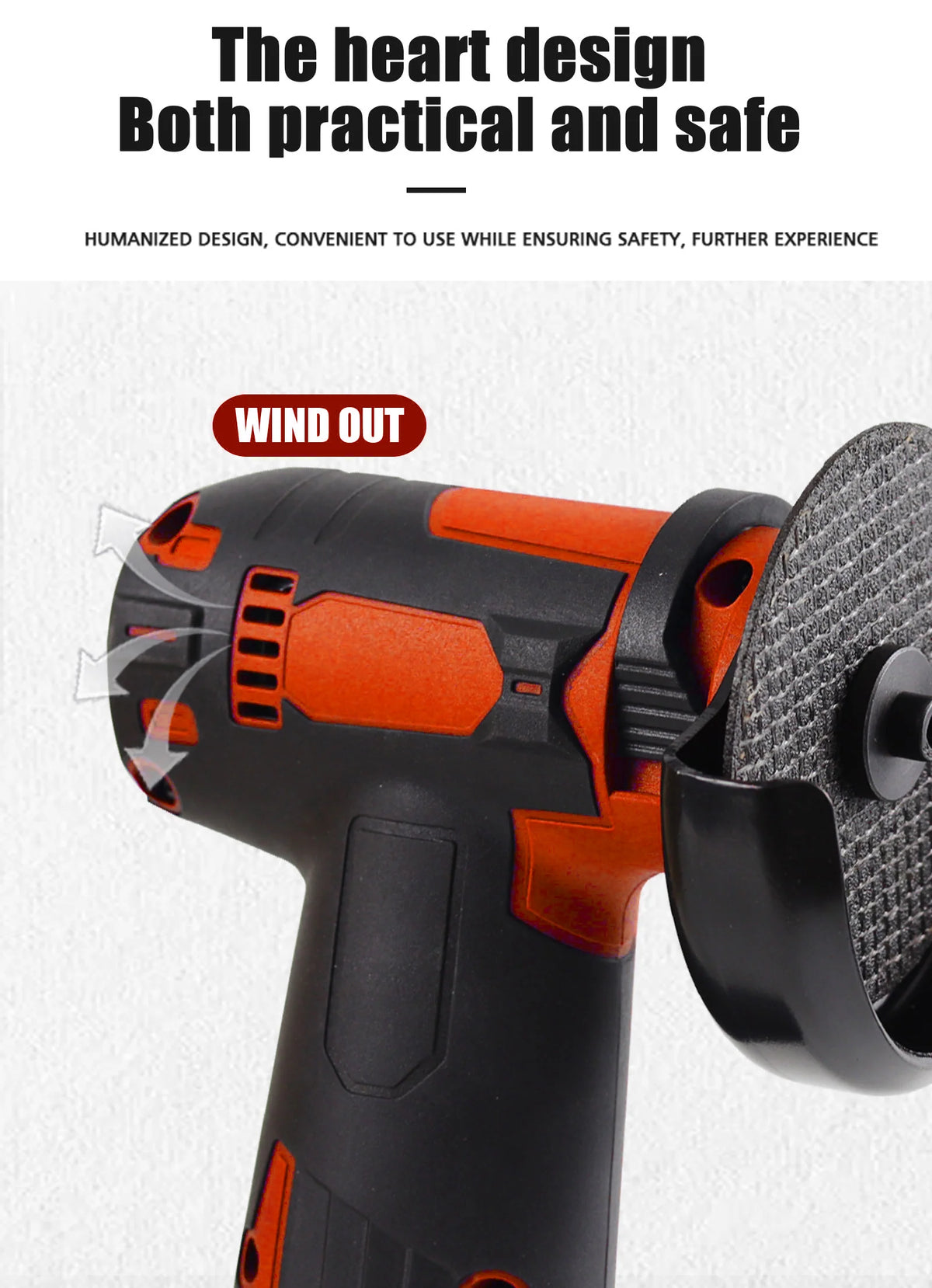 12V Cordless Angle Grinder Kit 3 Inch 19500 rpm with 2 1300mAh Lithium-Ion Battery E441893