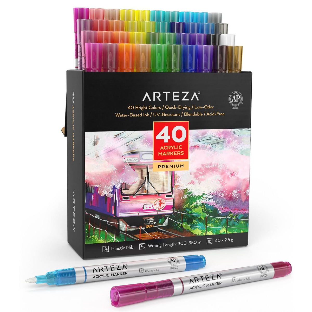 40 Colors Acrylic Markers W87544