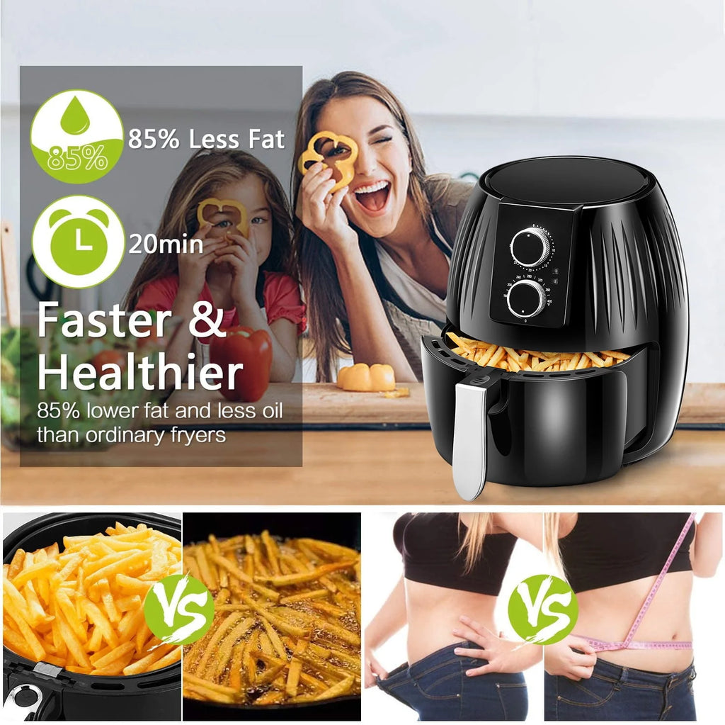 5.8 Qt Electric Air Fryer with Non-Stick Basket S1135