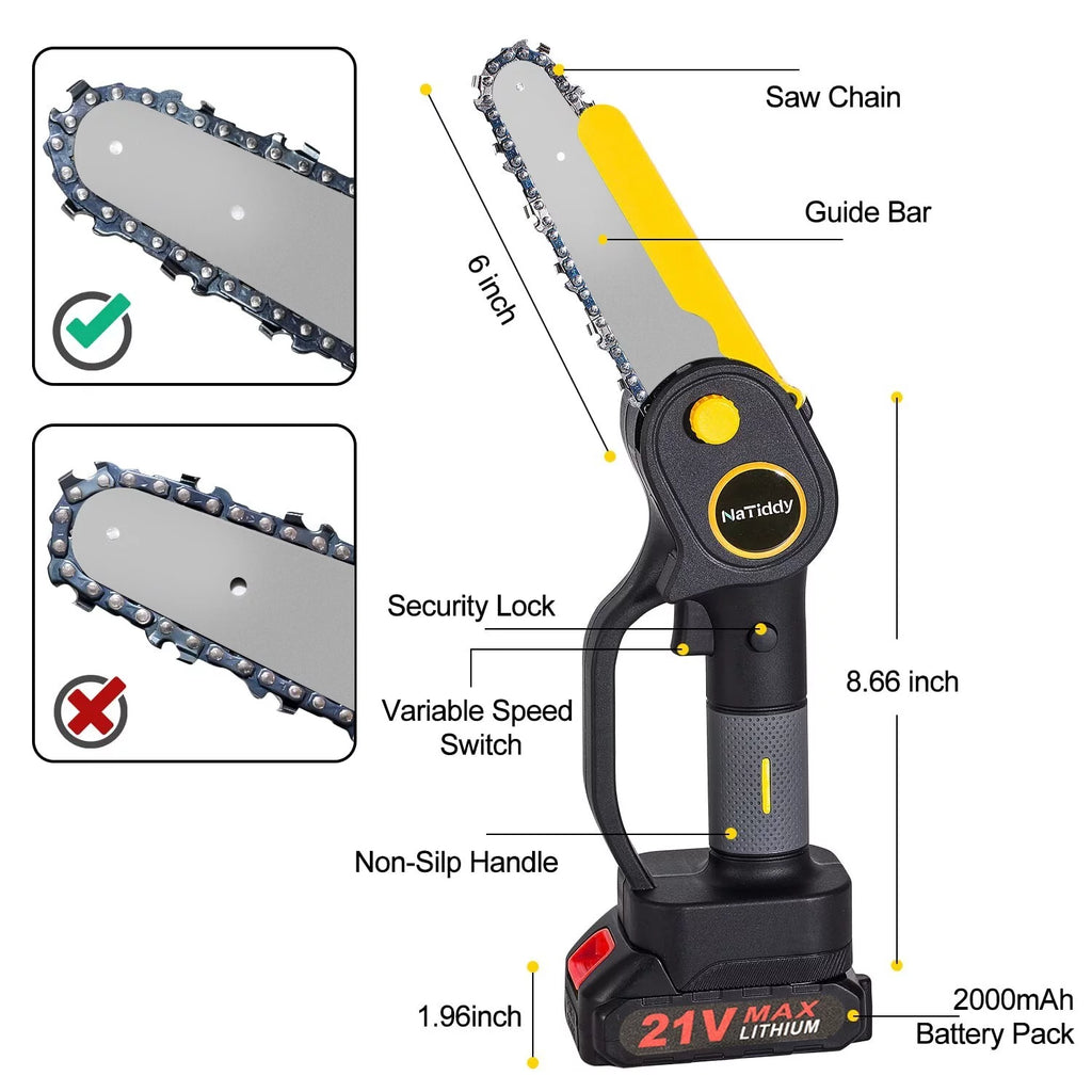 Cordless Mini Chainsaw 4 Inch 6 Inch R885