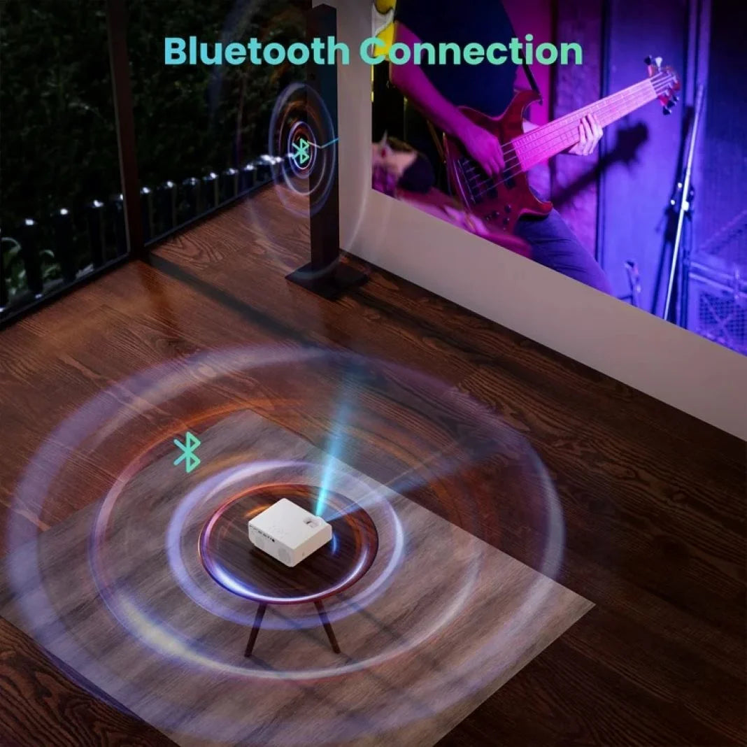 5G WiFi Bluetooth 1080P Projector with 100 Projector Screen T695011