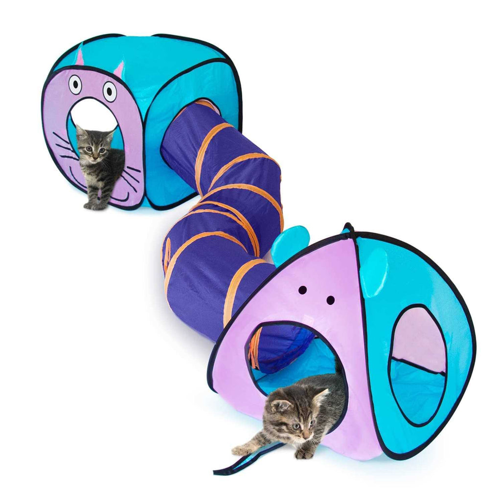 Cat Toy Tunnel and Cubes Interactive Collapsible Playground E7688