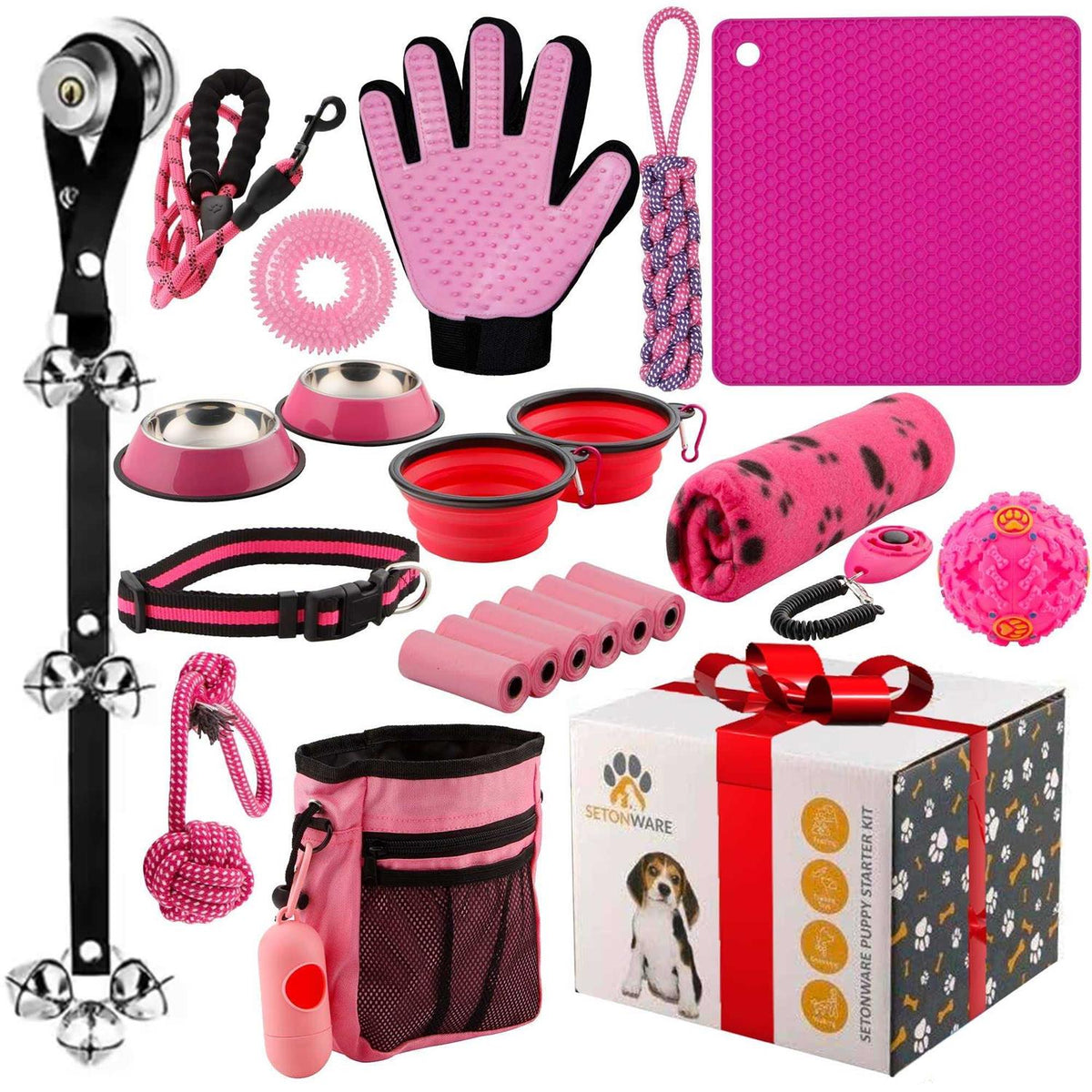 Puppy Starter Kit Dog Toys Dog Bed Blankets Grooming Tool E7676