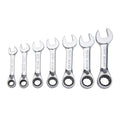 7 Piece SAE Ratcheting Combination Wrench Set V608