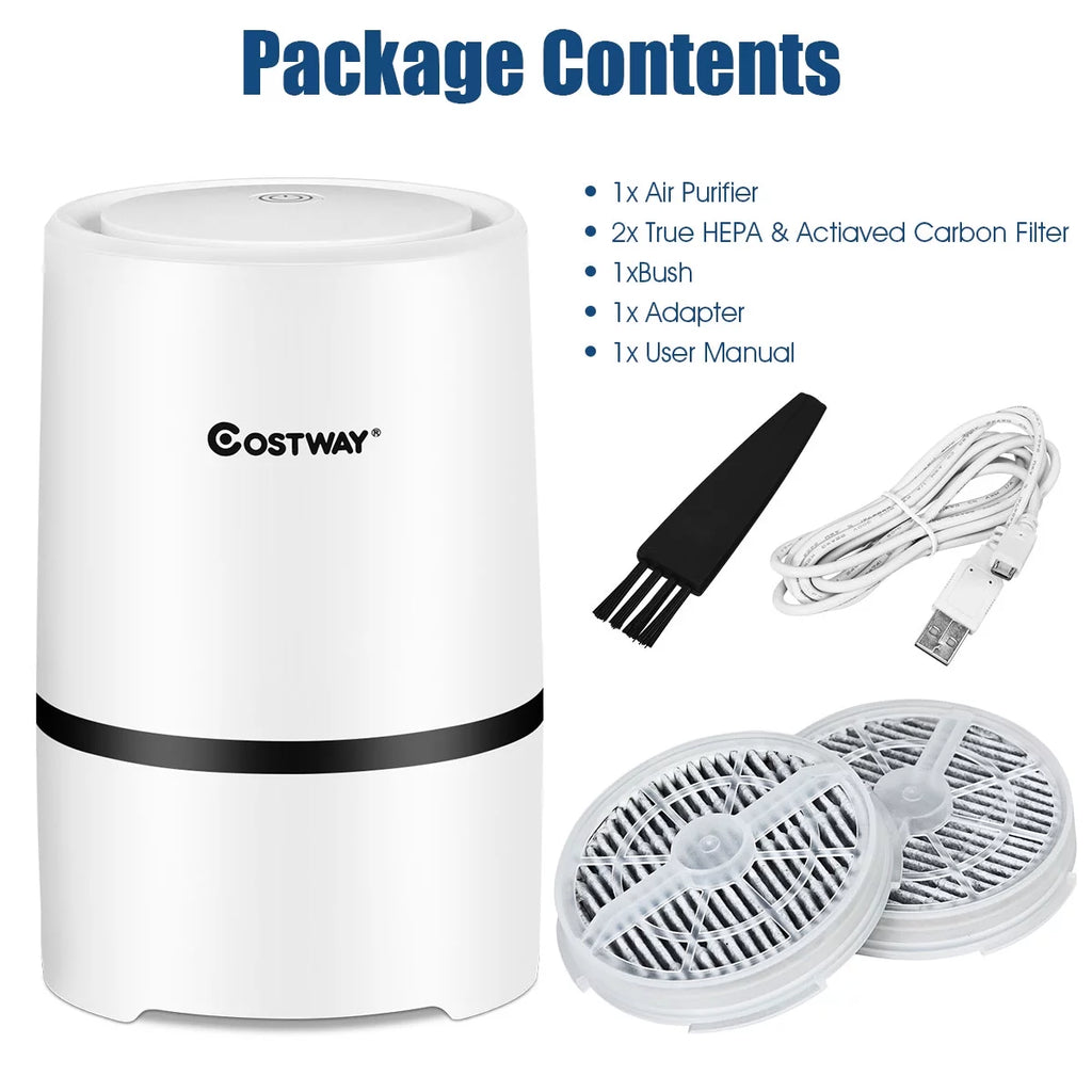 Air Purifier Mini Ionic HEPA with 3-in-1 Composite Filter Nightlight Z762