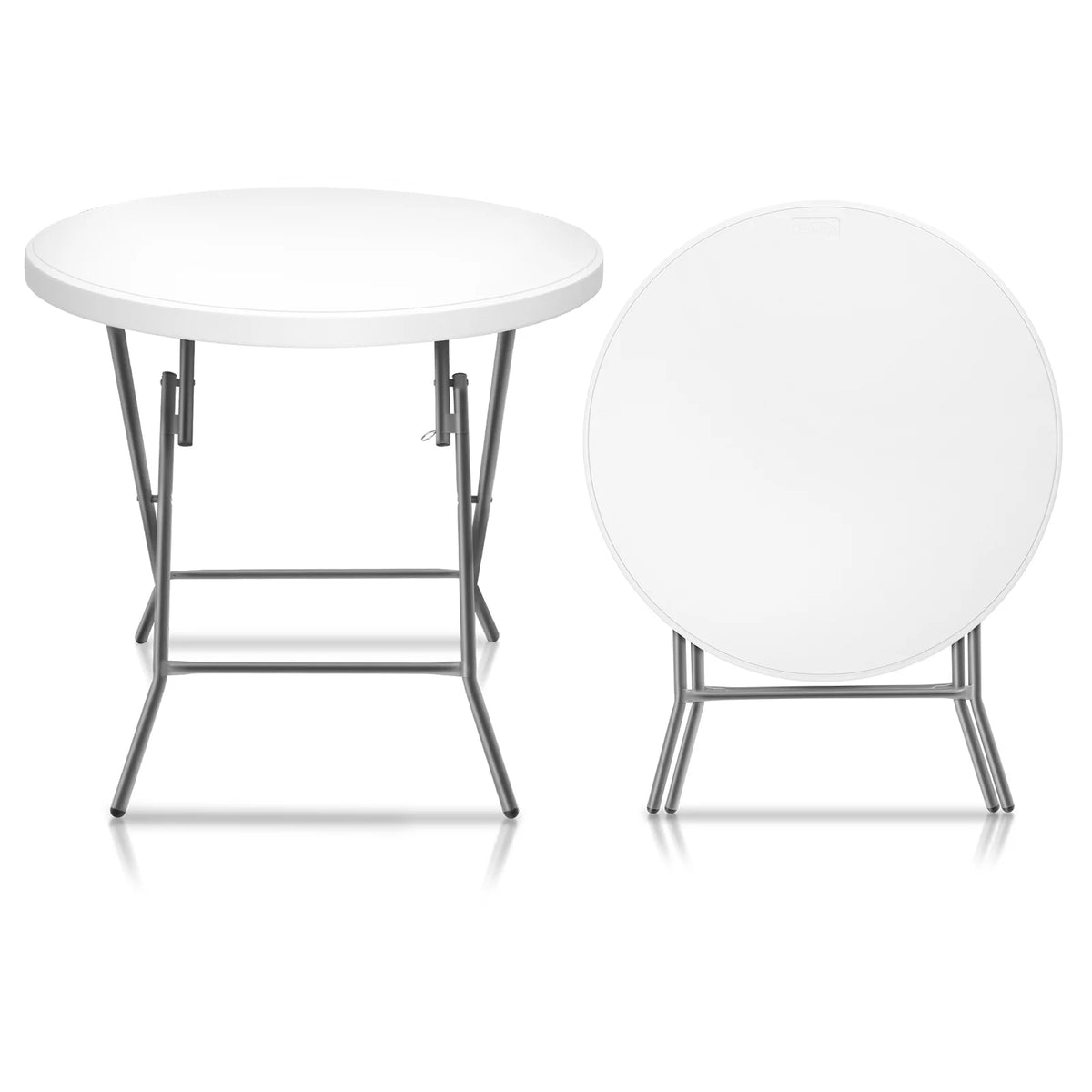 48 Round White Granite Bi-Folding Portable Plastic Table O2018
