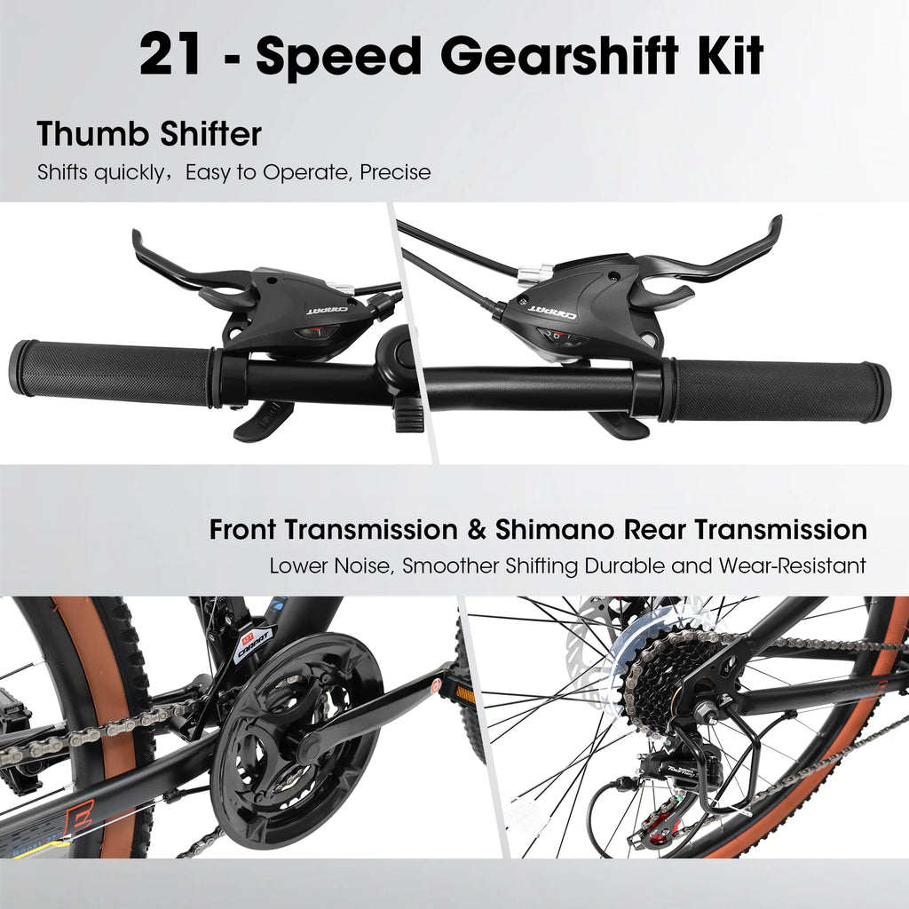 24 inch Mountain Bike Bicycle with Disc Brake, Black S9420