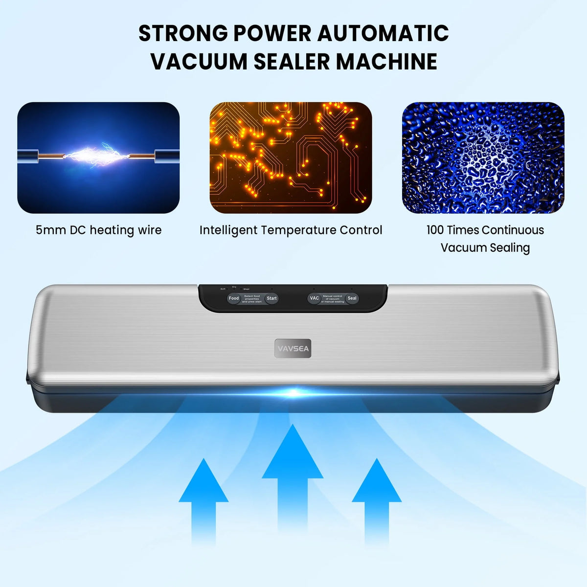70Kpa Vacuum Sealer with Vacuum Hose & 10Pcs Bags F98877