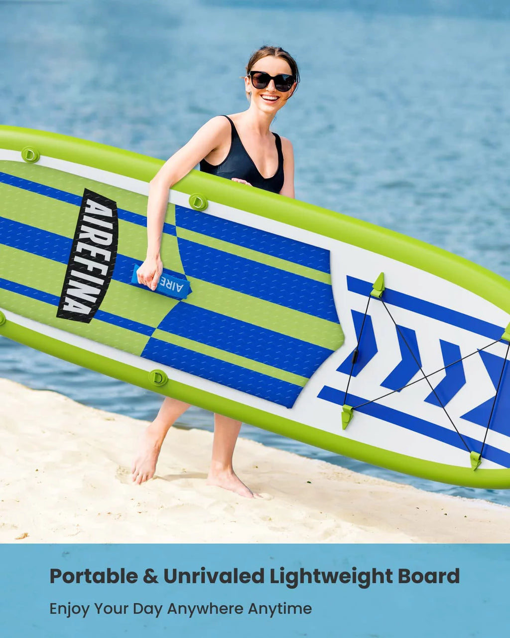 11' Inflatable Stand Up Paddle Board with Carrying Bag Q453339