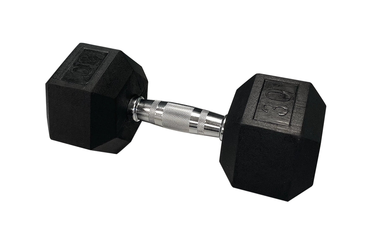 30lb Rubber Hex Dumbbell E28573