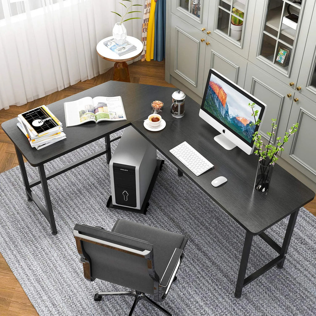 Black L-Shaped Computer Desk I48312