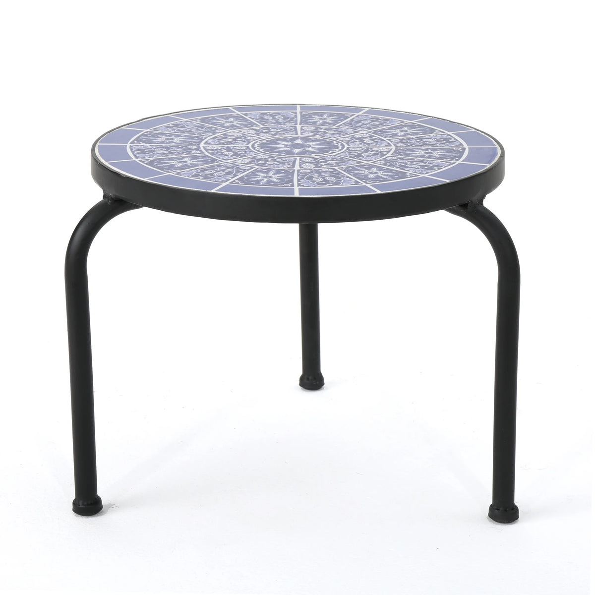 Outdoor Ceramic Tile Side Table with Iron Frame Z10292