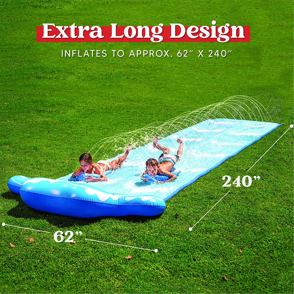 20ft Slip and Slide with 2 Boogie Boards and 2 Racing Lanes Y3643