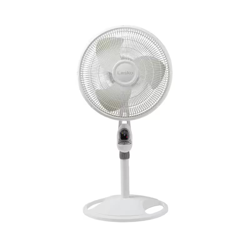 16 in. 3 Speed Oscillating Pedestal Fan with Remote Control in White L8399