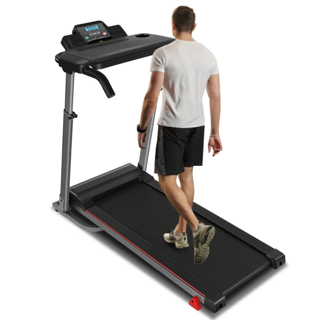 Folding Treadmill with Removable Tabletop and Incline, 2.5 HP, Black Y866219