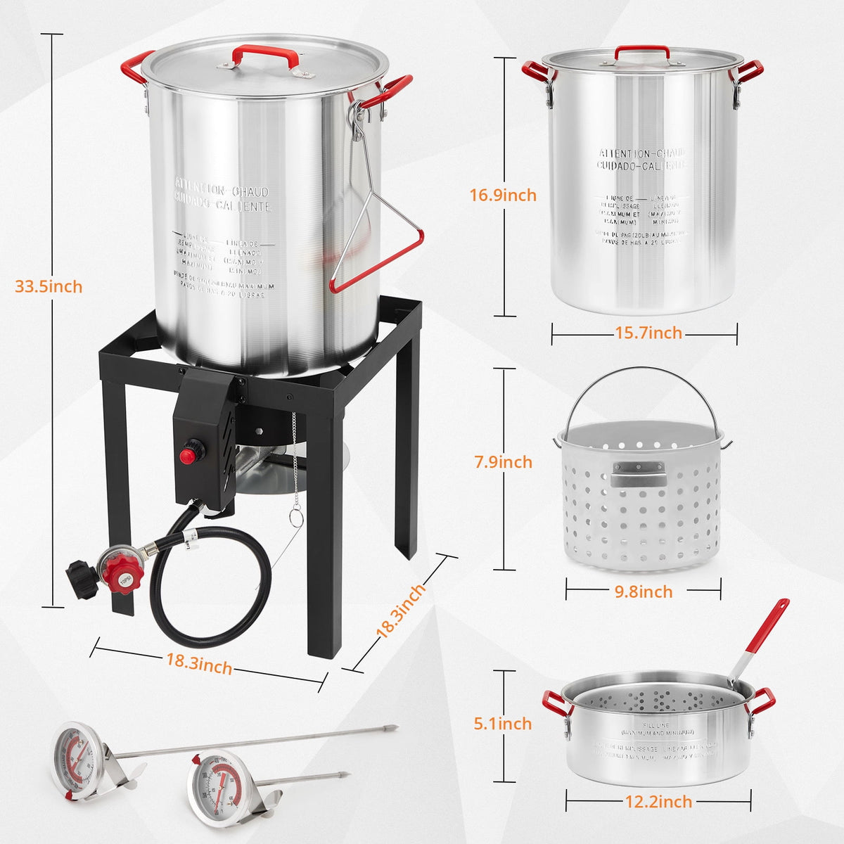 30-Quart Propane Outdoor Turkey Fryer Kit Aluminum Boiler Steamer I11734