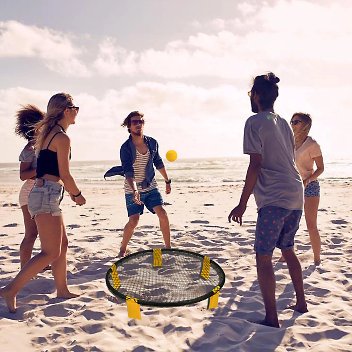 Roundnet Set with 3 Balls, Net, Pump, Carry Bag T825