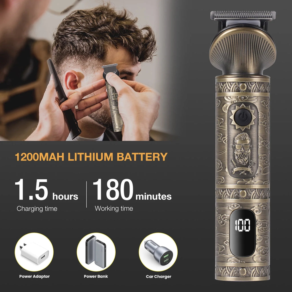 6-in-1 Cordless USB Rechargeable T-Blade Beard Trimmer Z848