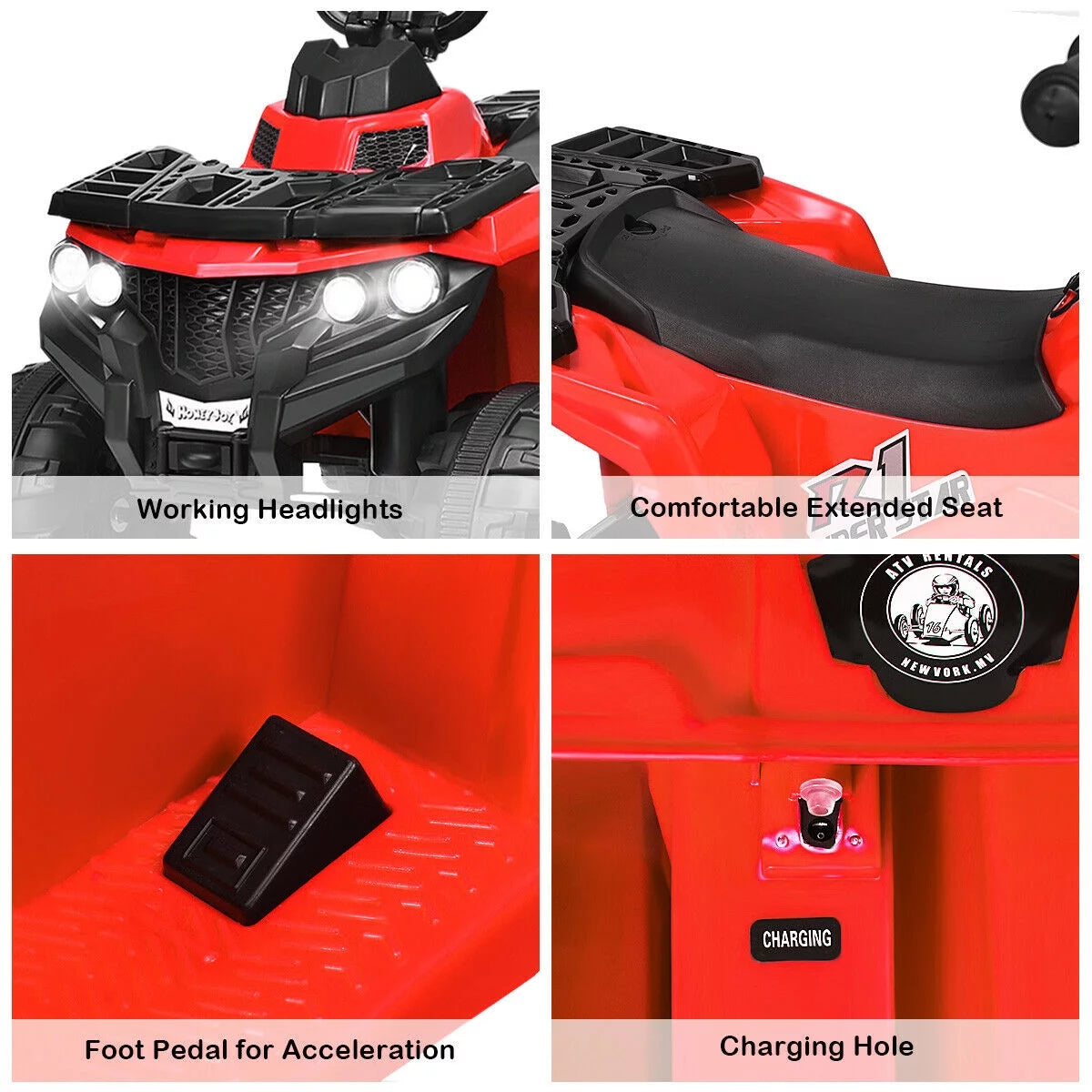 6V Battery Powered Kids Ride On ATV 4-Wheeler Quad H5371