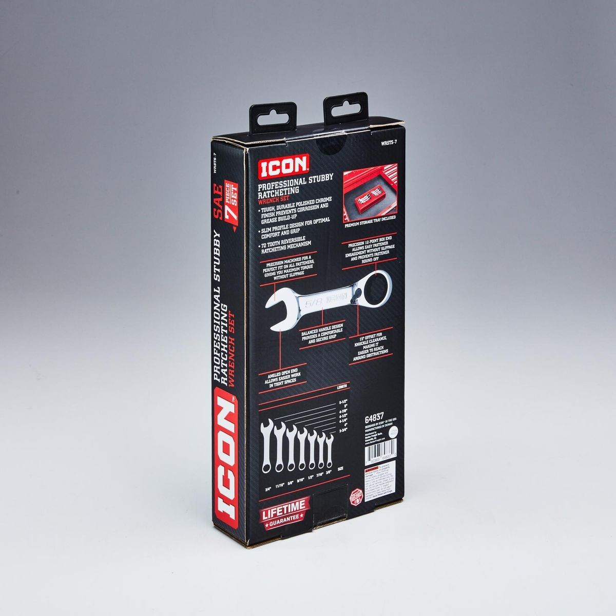 7 Piece SAE Ratcheting Combination Wrench Set V608